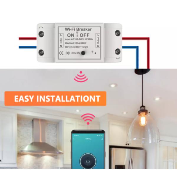 300W 2.4GHz WIFI Circuit Breaker Tuya Smart Switch Adjustable Light