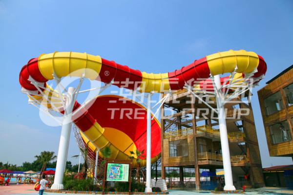 Fiberglass Commercial Family Water Slide For Home , 16m Height