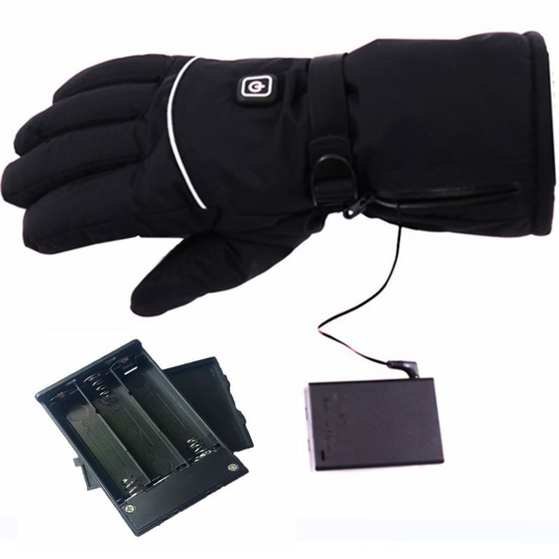 Winter Water Resistant PU Leather Electric Heated Gloves For Outdoor Work And Activities