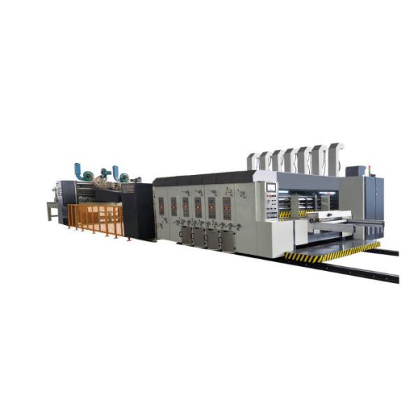 35kw Flexo Printer Slotter Machine 10 Inch Touch Screen Control With Folder Gluer