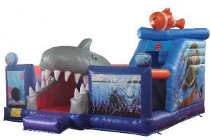 Quality Submarine Shark Trampoline Commercial Grade Bounce House 6 X 6m Size wholesale