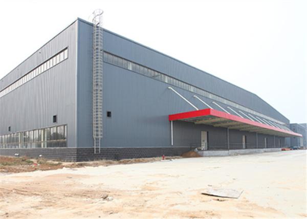 Portal Structure Prefabricated Metal Buildings , Galvanized Prefab Steel