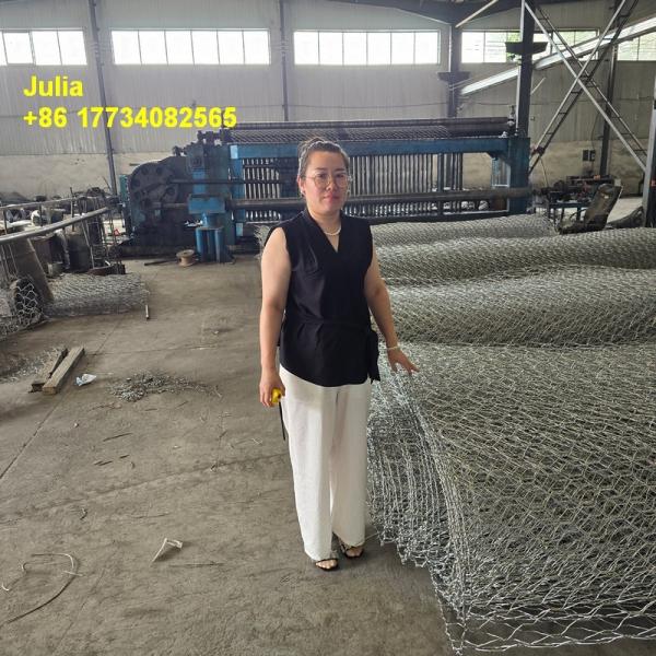 Hexagonal Gabion Wall Cages - Hot-Dip Galvanized Steel for Riverbank Protection