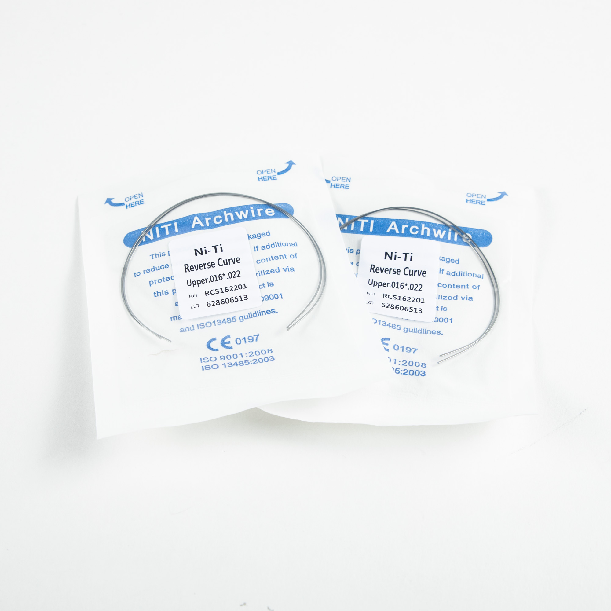 NiTi Rectangular Wires for Orthodontic Treatment Reverse Curve Design and CCC Certification