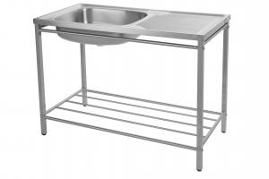 China Hotel Self Rimming Polished Stainless Kitchen Sink With Stand 100cm on sale