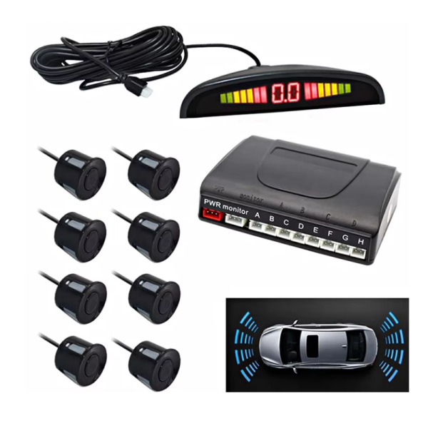 12V Car Parking Sensor 8 Front and Rear Parking Sensor Kit