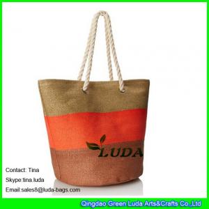 China LUDA large beach bag striped paper straw cheap beach tote bags on sale