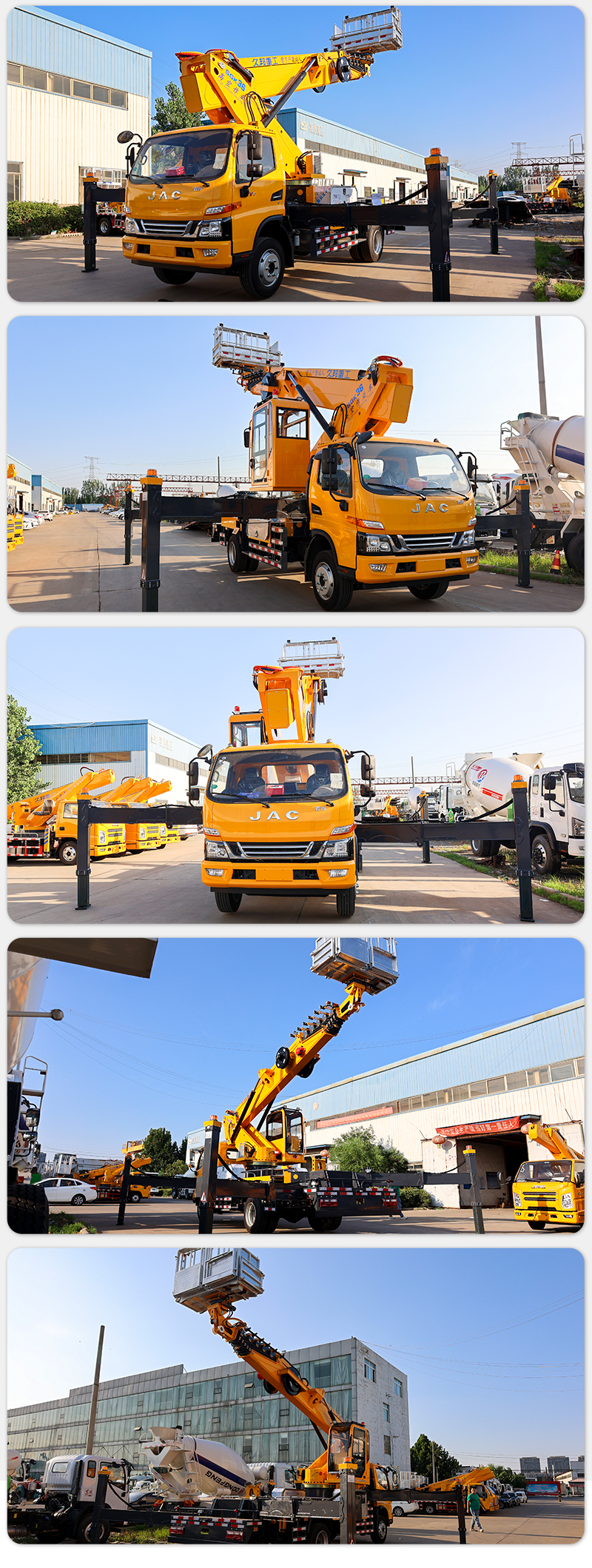 Cheap JMC 36 meters telescopic arm hydraulic aerial platform Working Trucks with remote control