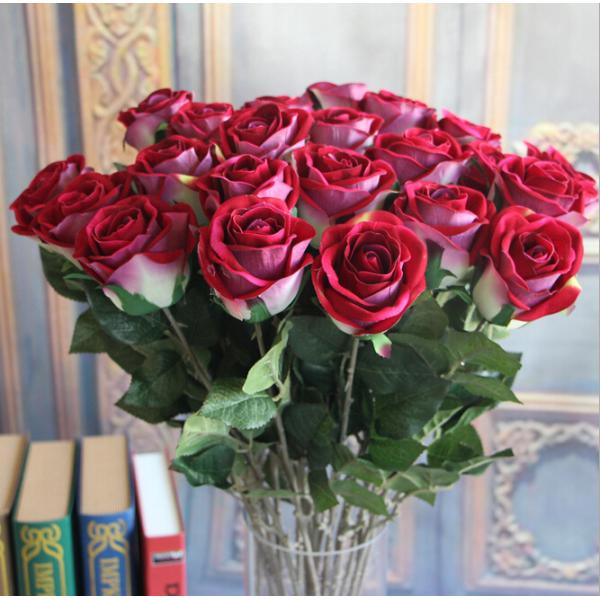 UVG White Artificial Flowers Wholesale Real Touch Silk Flower Rose for Party Decoration