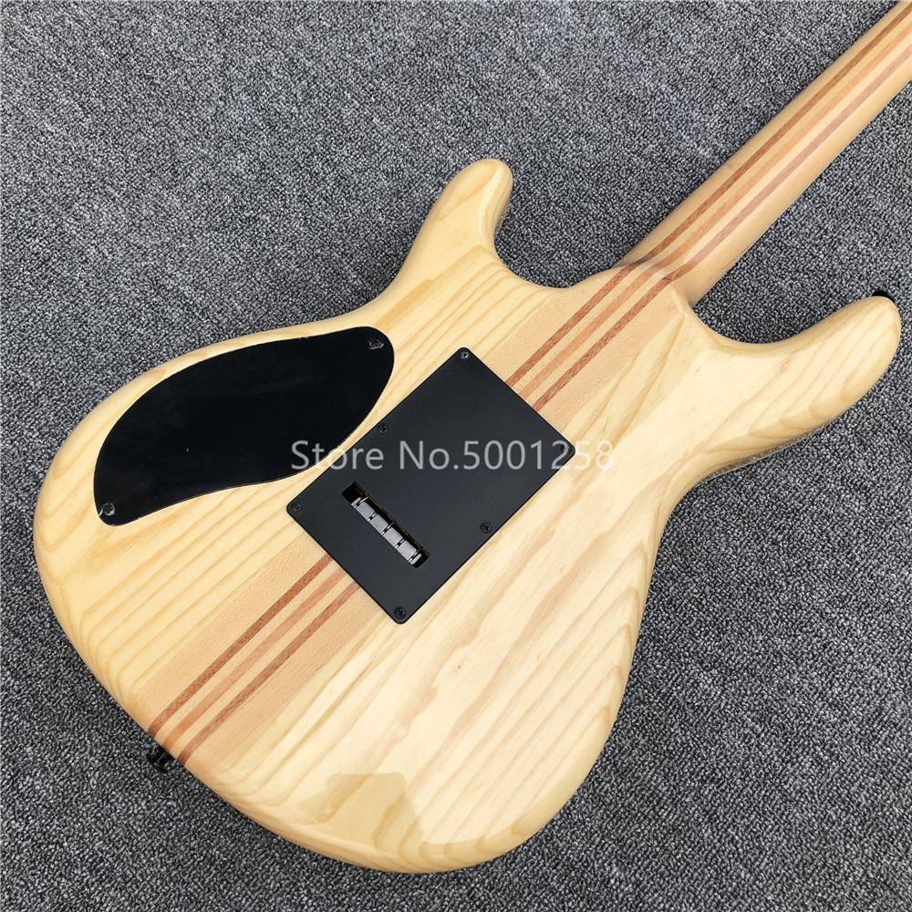 Light blue Quilted Flame Maple Mayones Electric Guitar,2019 New S logo Neck through body 6 Strings Guitar
