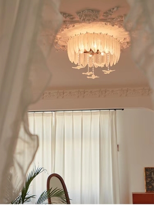 Creative Glass Feather Chandelier Modern Living Bedroom Kitchen Island Hanging（WH-CY-252）