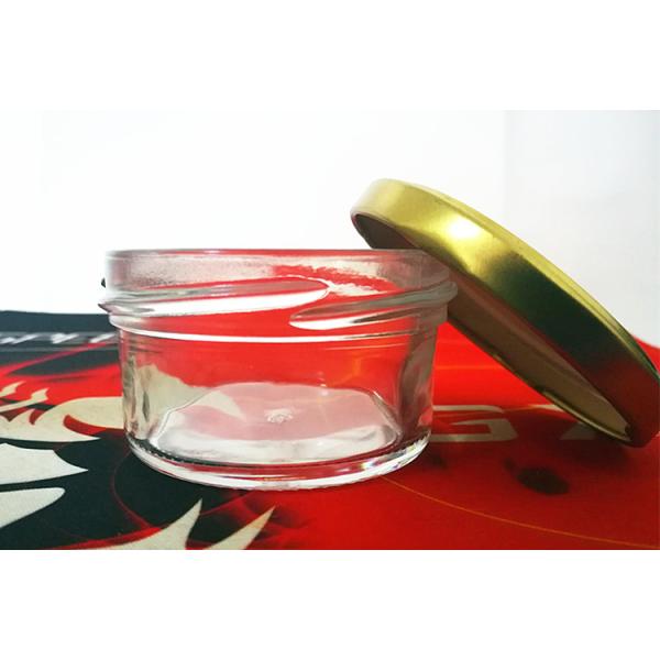 High Transparent Glass Caviar Jar With Metal Lid