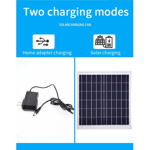 DC Solar Cell Portable Rechargeable Desktop Fan 12H LED Lamp Solar