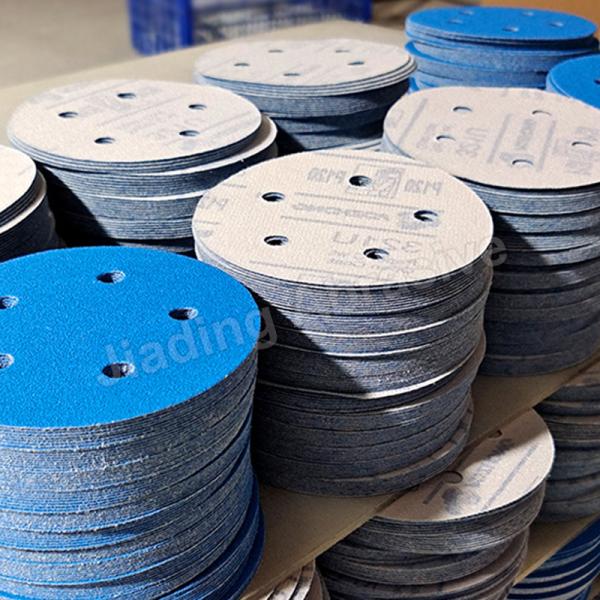 Hook and Loop Backing Zirconia Multi-Hole Blue Film Sandpaper Disc for Circular Sanders