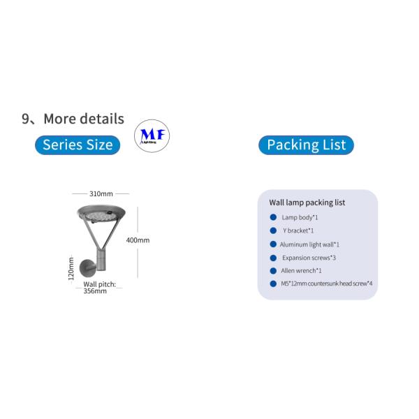 IP66 6.5W Outdoor Solar LED Street Garden Lighting Waterproof Aluminum High Translucent PC Lampshade For Pathway