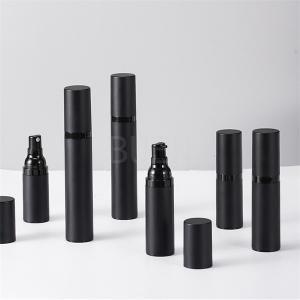 Quality Black Acrylic Airless Cosmetic Bottle 30ml Matte Frosted SAN ABS With pump wholesale