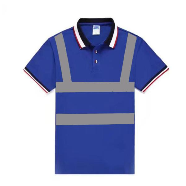 Reflective Safety Hi Vis Polo Shirt OEM breathable quick dry short sleeve work wear reflective tape printed