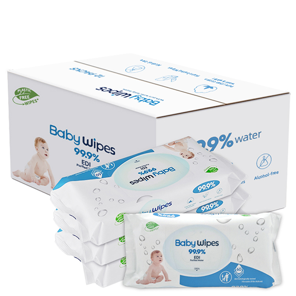 Wholesale 12 packs of 720 pieces pure water alcohol-free fragrance-free water wipes