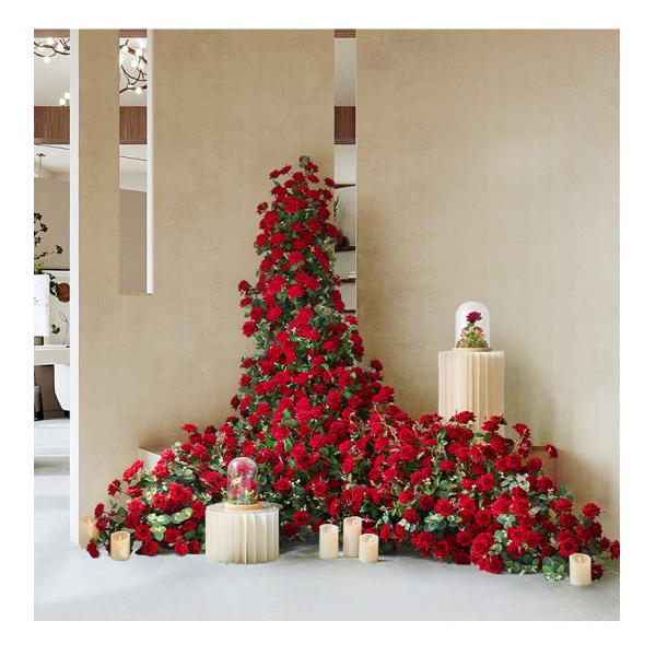 Silk Hydrangea Rose Artificial Flower Backdrop Wall Corner Scene Layout