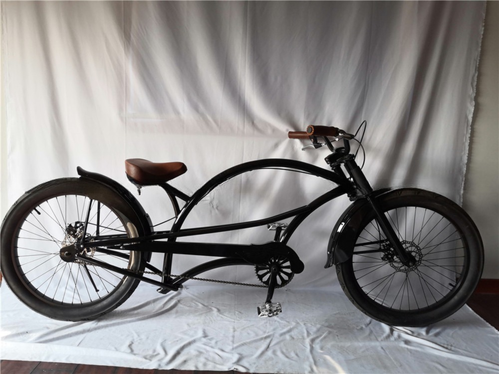 Fat Tire 26" Extended Beach Cruiser Bike with Steel Frame and Disc Brake Technology