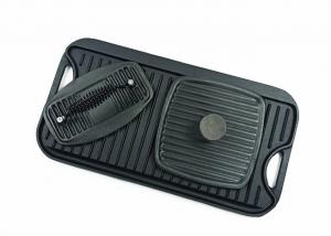 Quality 51.2*26.5cm Cast Iron Grill Griddle Bbq Griddle Pan With Press wholesale