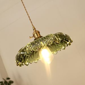 Modern Glass Pendant Lighting Fixture Luminaire Green Flower Bar Restaurant