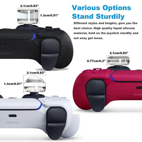 Universal Crystal Clear Soft Liquid Silicone Thumb Grip Caps For PS5/ PS4/ PS3/ Switch Pro/Xbox One/Series X/S