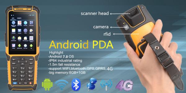 Cheap Handheld PDA Devices IP 64 Industrial Protection Level 1GB+8GB Memory for sale