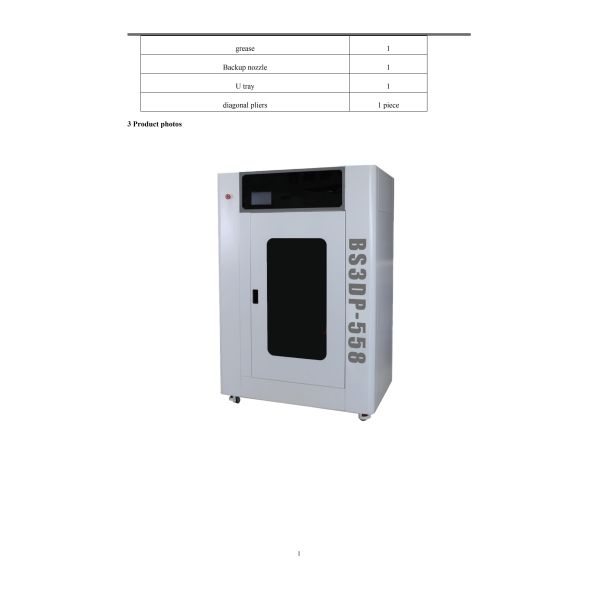 BS3DP-558 3D Printer Driver/Software Solution 430x700 mm Build Volume Auto Leveling Dual Extruder ABS/PLA Resin Rapid