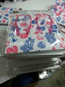 Quality Foam Rubber Flip Flops White Soles With Flowers Leaves Pattern , Cut Out Plastic Strap Slippers Soles wholesale