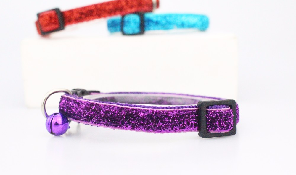 Fashion Safety Buckle Breakaway Cat Collar , Outdoor Cat Collar With Bell