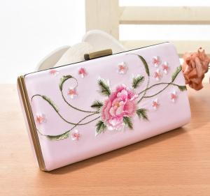 China European and American vintage handmade embroidered peony high-grade hand clutch evening bags on sale