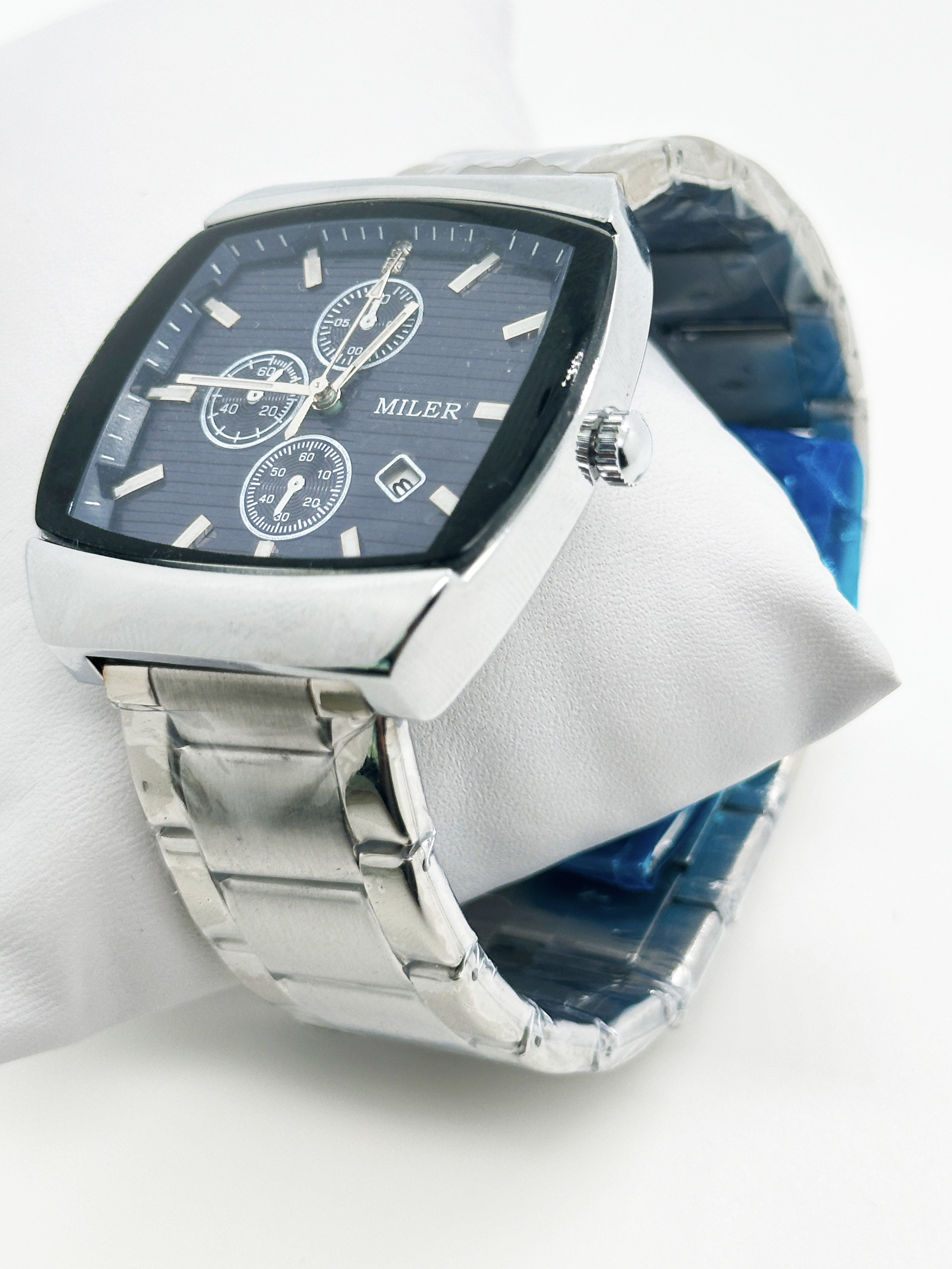 Luxury Kids Wrist Watch Waterproof Luminous Date Stainless Steel Square Quartz Watch