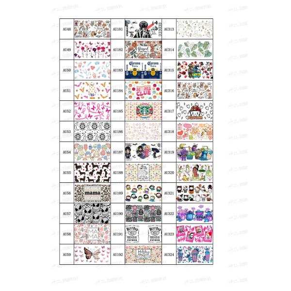 0.1mm UV DTF Packaging 24oz Glass Cup UV 3D Transfer Labels UV Cup Wraps