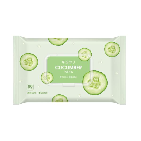 80ct Natural Cucumber Scent And Extra Baby Wipes Rayon Spunlace Material