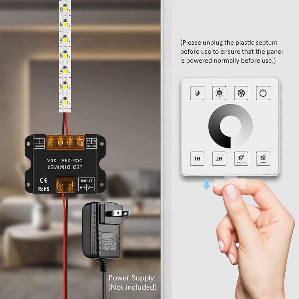 Wireless RF Touch Panel LED Light Controller for Monochrome Two-Color and RGB Lights