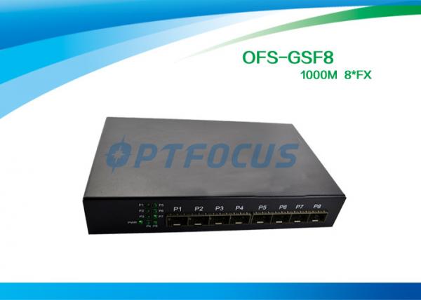 Cheap SFP 8 Port Fiber Optic Ethernet Switch 100mbps , Full Duplex Switch Dual Mode for sale