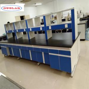 China Well-Organized Chemistry Lab Bench with Drawers and Smooth Blue Surface on sale
