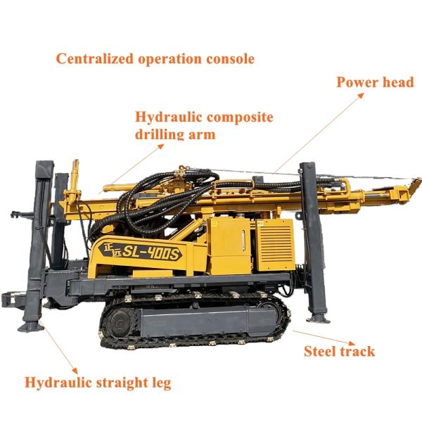 Industrial Crawler Water Well Drilling Rig 400M Down Hole Drilling Equipment