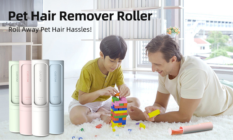 Ergonomic Reusable Pet Hair Remover Dog Lint Roller Brush 4.3*4.3*18.3cm