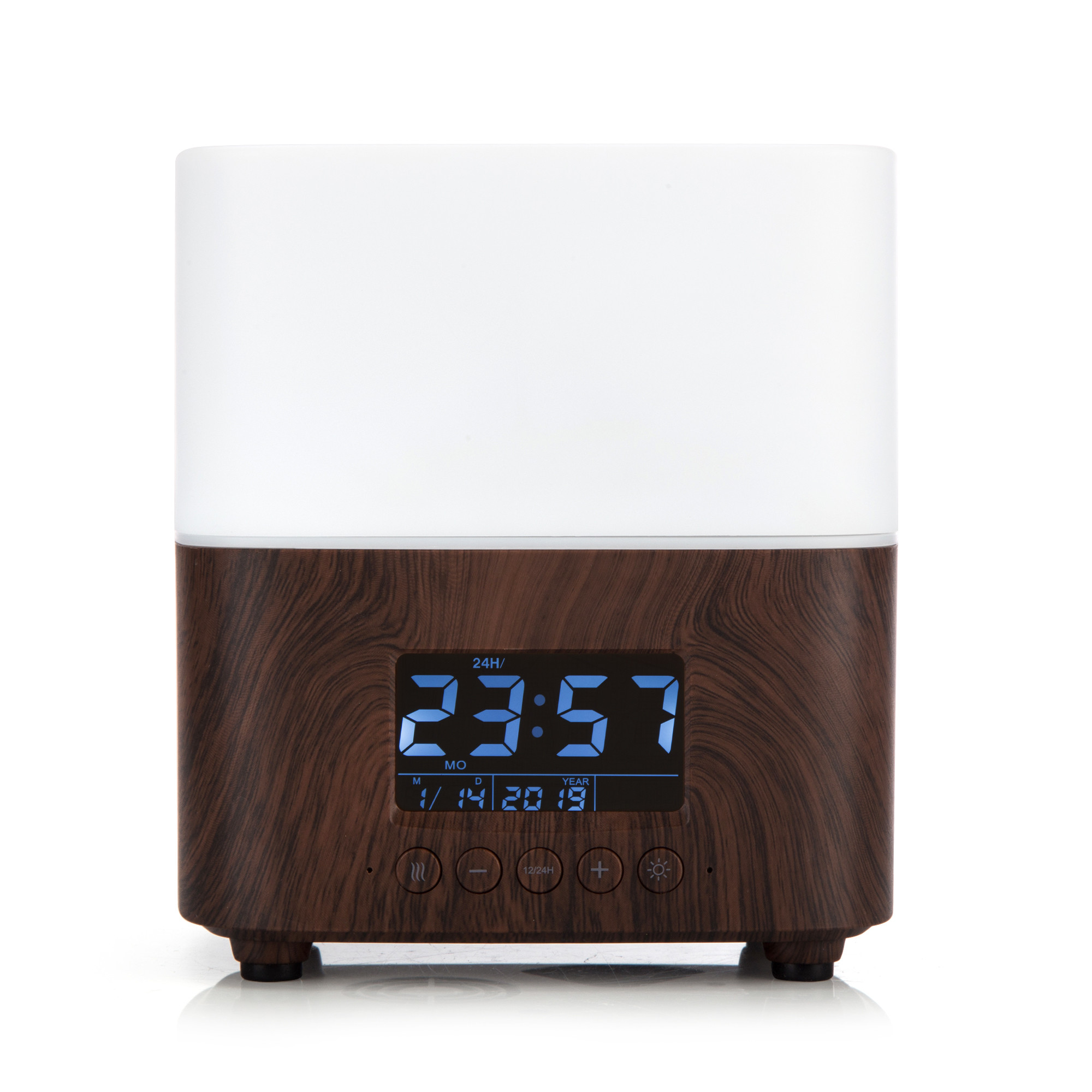 Hotel Ultrasonic Aroma Mist Essential Oil Diffuser Alarm Clock