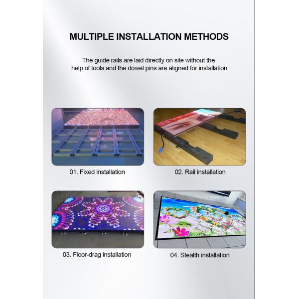 Infrared Radar Sensing Floor Supports Installed LED Interactive Floor Tiles Dance Floor Screens