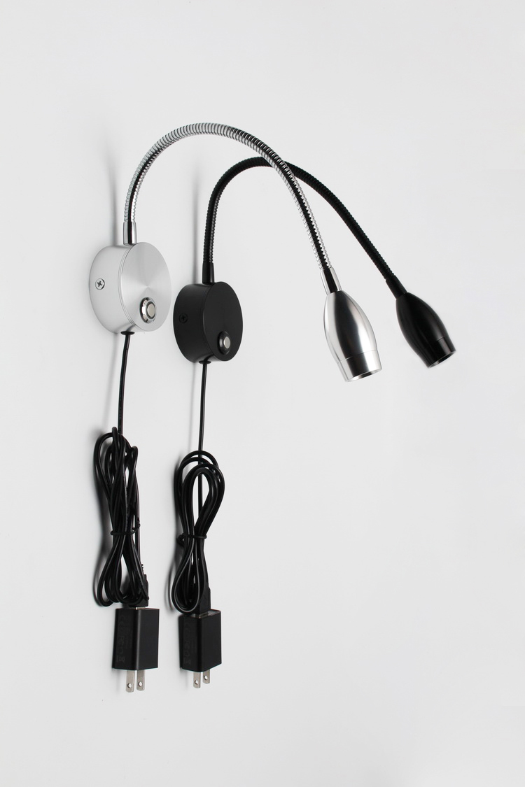 Modern gooseneck reading wall light/flexible led headboard wall light 12V/usb led reading light/led bedside wall light