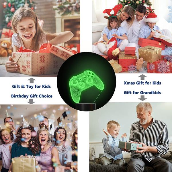 Gamepad CE Safety 3D LED Night Light Eco Friendly Touch Control Lighting