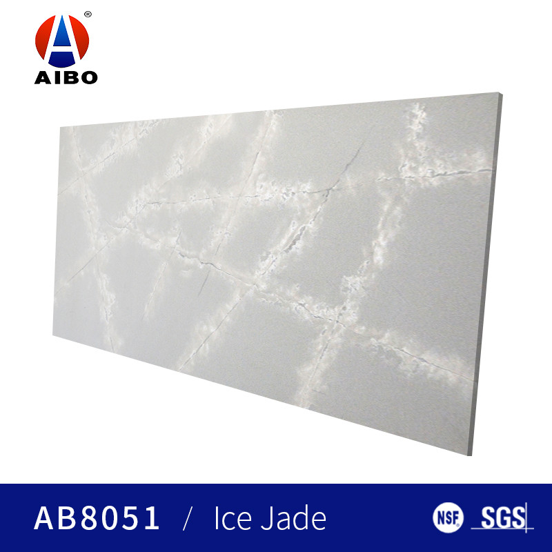Quality Ice Crack Artifical Quartz Stone Solid Surface 20mm Thickness countertops wholesale