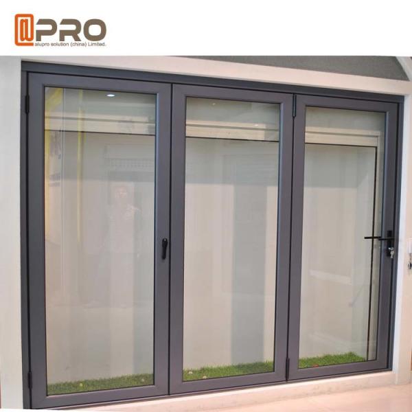 Insulated Glass Accordion Aluminum Sliding Folding Door For Exterior Balcony