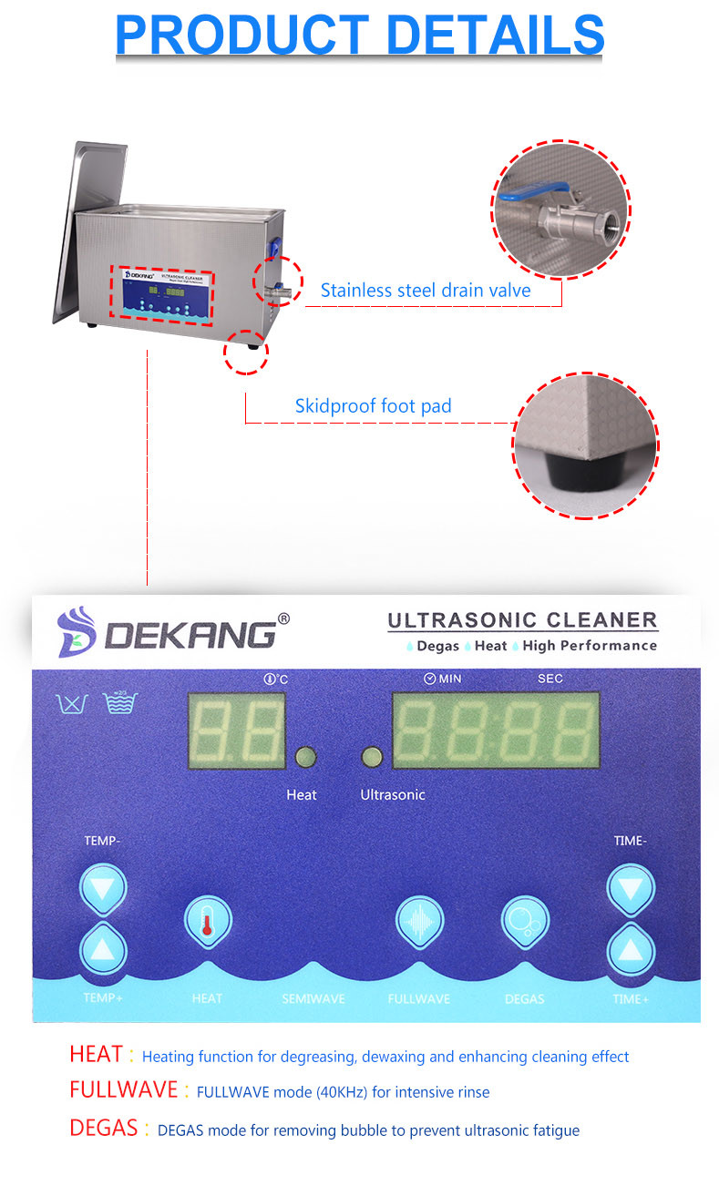 28KHz 15L Digital Ultrasonic Cleaner SUS 304 / 316 Tank With Cooling System