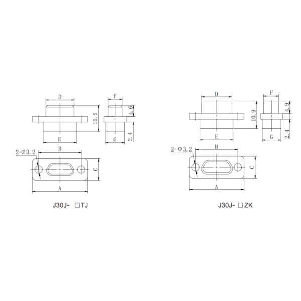MIL-DTL-83513 J30J Connector Female Miniature Electrical Connectors 9 Pin - 144 Pin J30J-9ZKP