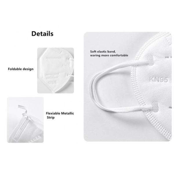 Hospital N95 Face Mask White Color Bacteria Proof Unisex Anti Dust Convenient