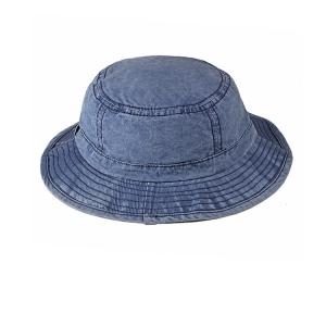 China Ladies Blue Tie Dye Men'S Boonie Bucket Hats , Washed Denim Fishing Hat on sale